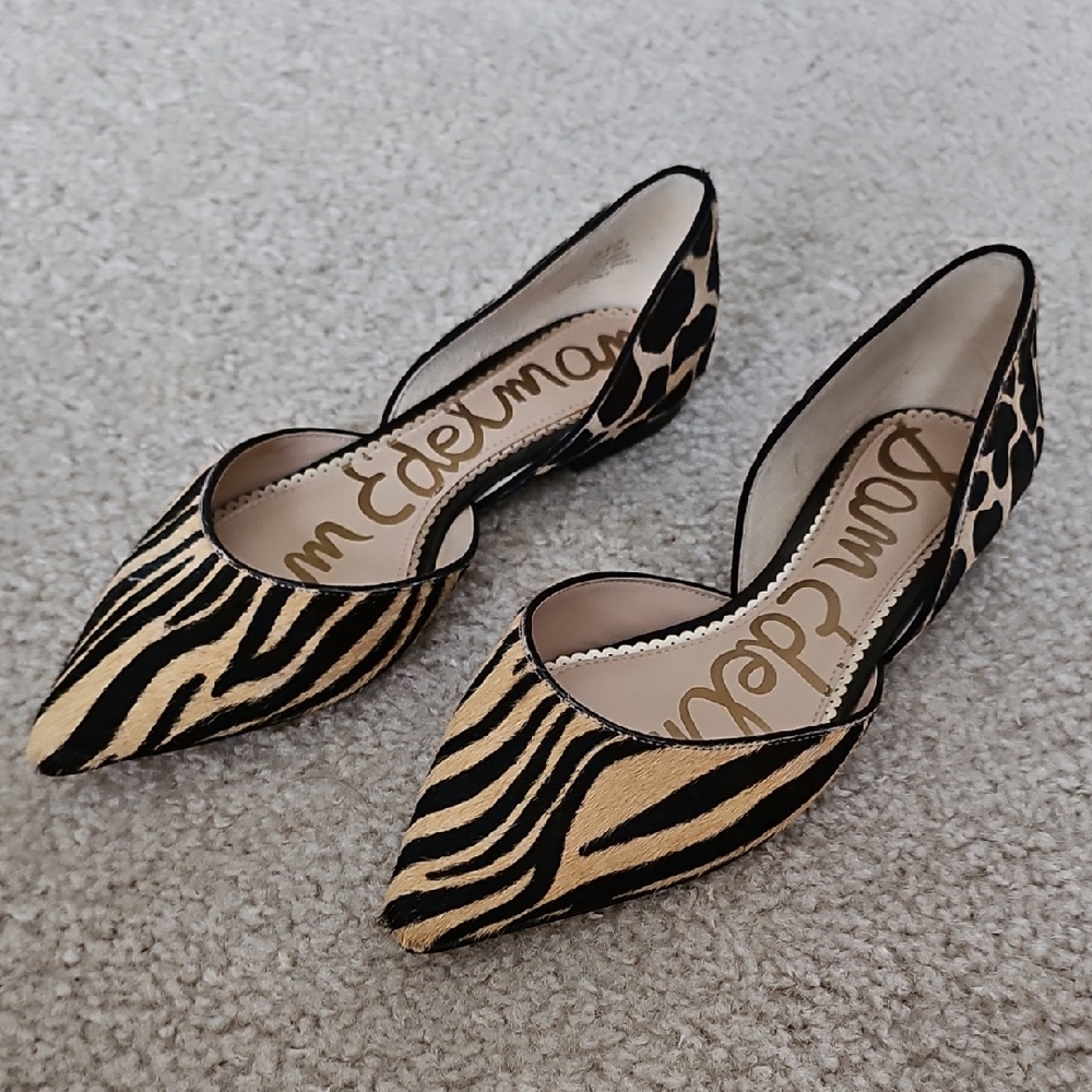 Sam Edelman Rodney Zebra and Leopard Print Flats Size 8.5